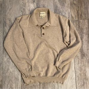 Eddie Bauer Vintage 90s Polo Sweater Mens Medium Cotton Knit Long Sleeve